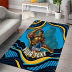 Personalized North Queensland Cowboys Area Rug Aboriginal Dot Art - Dreamtime Rugby Mascot