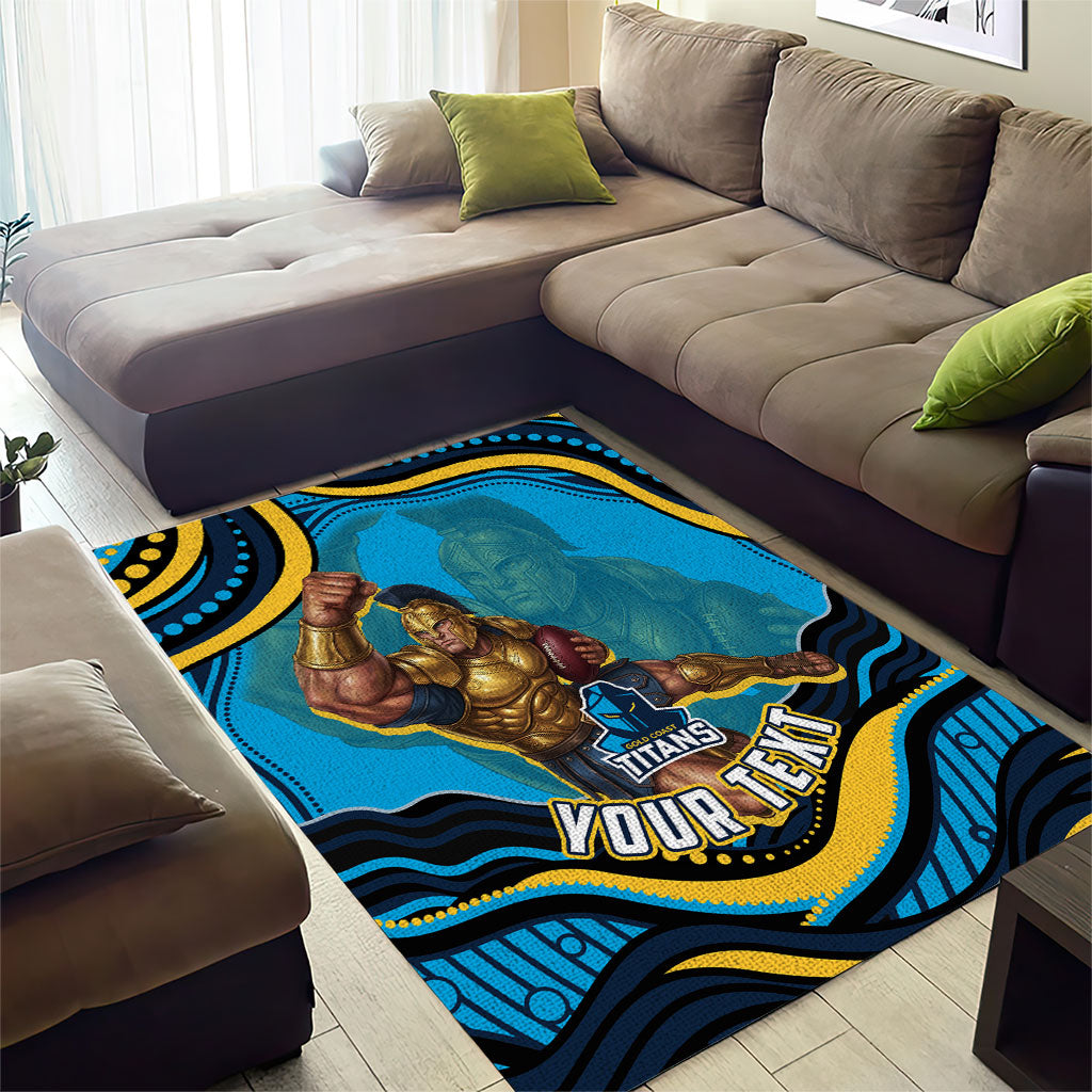 Personalized North Queensland Cowboys Area Rug Aboriginal Dot Art - Dreamtime Rugby Mascot