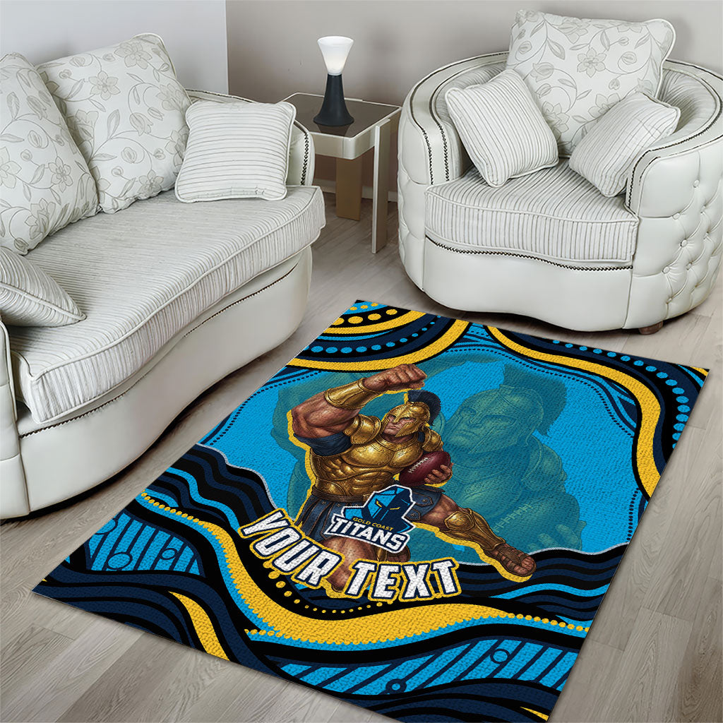 Personalized North Queensland Cowboys Area Rug Aboriginal Dot Art - Dreamtime Rugby Mascot