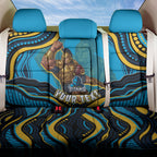 Personalized North Queensland Cowboys Back Car Seat Cover Aboriginal Dot Art - Dreamtime Rugby Mascot