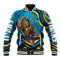 Personalized North Queensland Cowboys Baseball Jacket Aboriginal Dot Art - Dreamtime Rugby Mascot