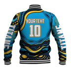 Personalized North Queensland Cowboys Baseball Jacket Aboriginal Dot Art - Dreamtime Rugby Mascot
