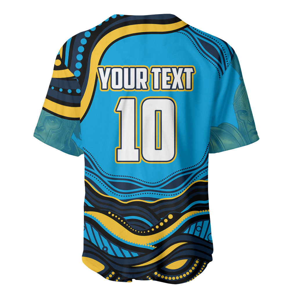Personalized North Queensland Cowboys Baseball Jersey Aboriginal Dot Art - Dreamtime Rugby Mascot