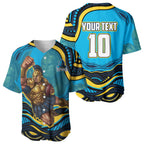 Personalized North Queensland Cowboys Baseball Jersey Aboriginal Dot Art - Dreamtime Rugby Mascot