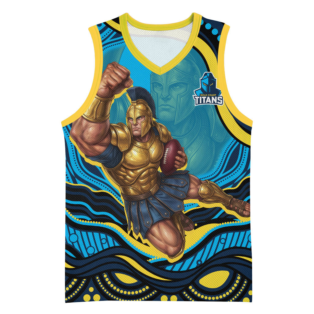 Personalized North Queensland Cowboys Basketball Jersey Aboriginal Dot Art - Dreamtime Rugby Mascot