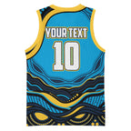 Personalized North Queensland Cowboys Basketball Jersey Aboriginal Dot Art - Dreamtime Rugby Mascot