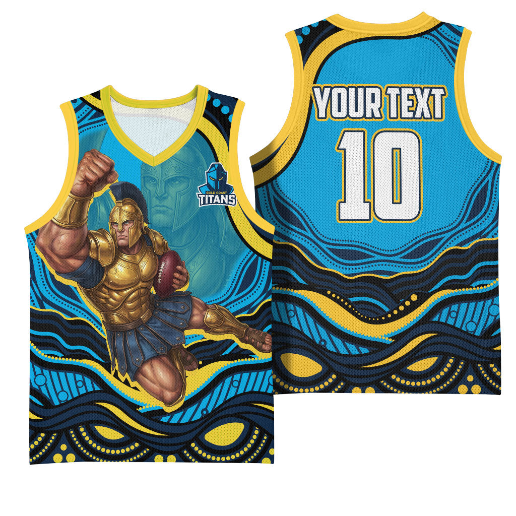 Personalized North Queensland Cowboys Basketball Jersey Aboriginal Dot Art - Dreamtime Rugby Mascot