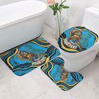 Personalized North Queensland Cowboys Bathroom Set Aboriginal Dot Art - Dreamtime Rugby Mascot