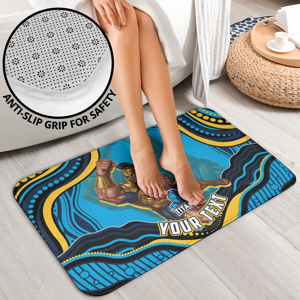 Personalized North Queensland Cowboys Bathroom Set Aboriginal Dot Art - Dreamtime Rugby Mascot