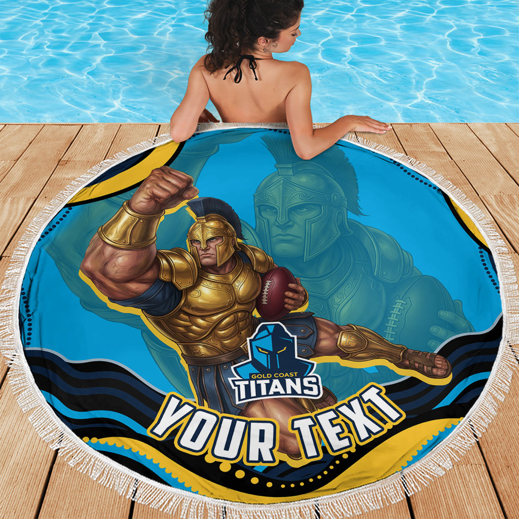 Personalized North Queensland Cowboys Beach Blanket Aboriginal Dot Art - Dreamtime Rugby Mascot