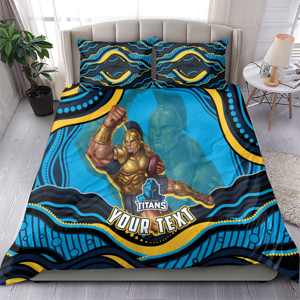 Personalized North Queensland Cowboys Bedding Set Aboriginal Dot Art - Dreamtime Rugby Mascot