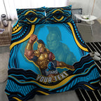 Personalized North Queensland Cowboys Bedding Set Aboriginal Dot Art - Dreamtime Rugby Mascot