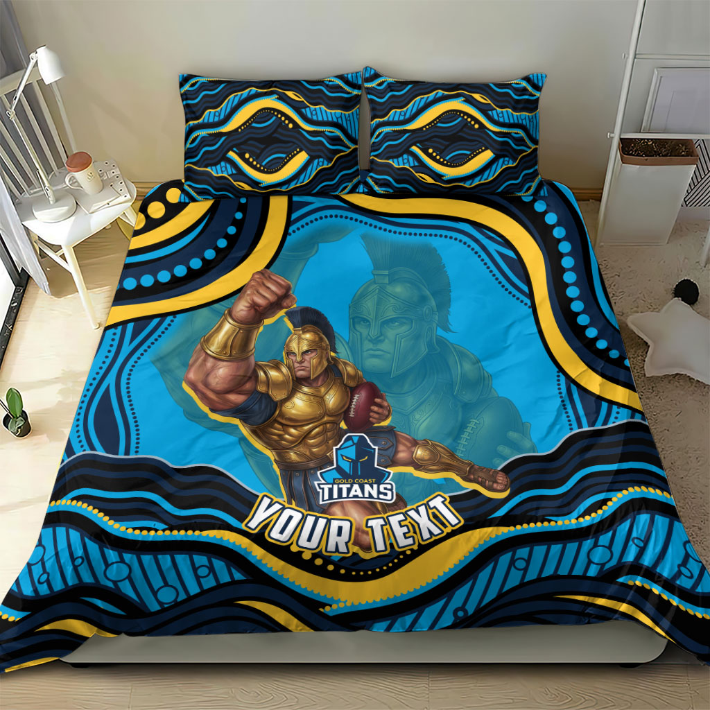 Personalized North Queensland Cowboys Bedding Set Aboriginal Dot Art - Dreamtime Rugby Mascot