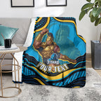 Personalized North Queensland Cowboys Blanket Aboriginal Dot Art - Dreamtime Rugby Mascot