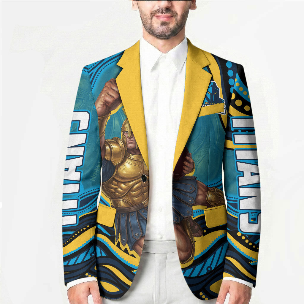 Personalized North Queensland Cowboys Blazer Aboriginal Dot Art - Dreamtime Rugby Mascot