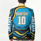Personalized North Queensland Cowboys Blazer Aboriginal Dot Art - Dreamtime Rugby Mascot