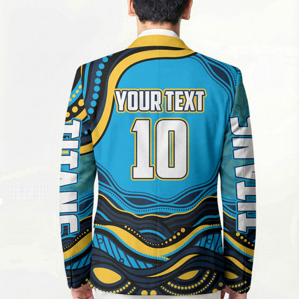 Personalized North Queensland Cowboys Blazer Aboriginal Dot Art - Dreamtime Rugby Mascot