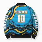 Personalized North Queensland Cowboys Bomber Puffer Jacket Aboriginal Dot Art - Dreamtime Rugby Mascot