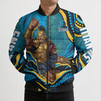 Personalized North Queensland Cowboys Bomber Puffer Jacket Aboriginal Dot Art - Dreamtime Rugby Mascot