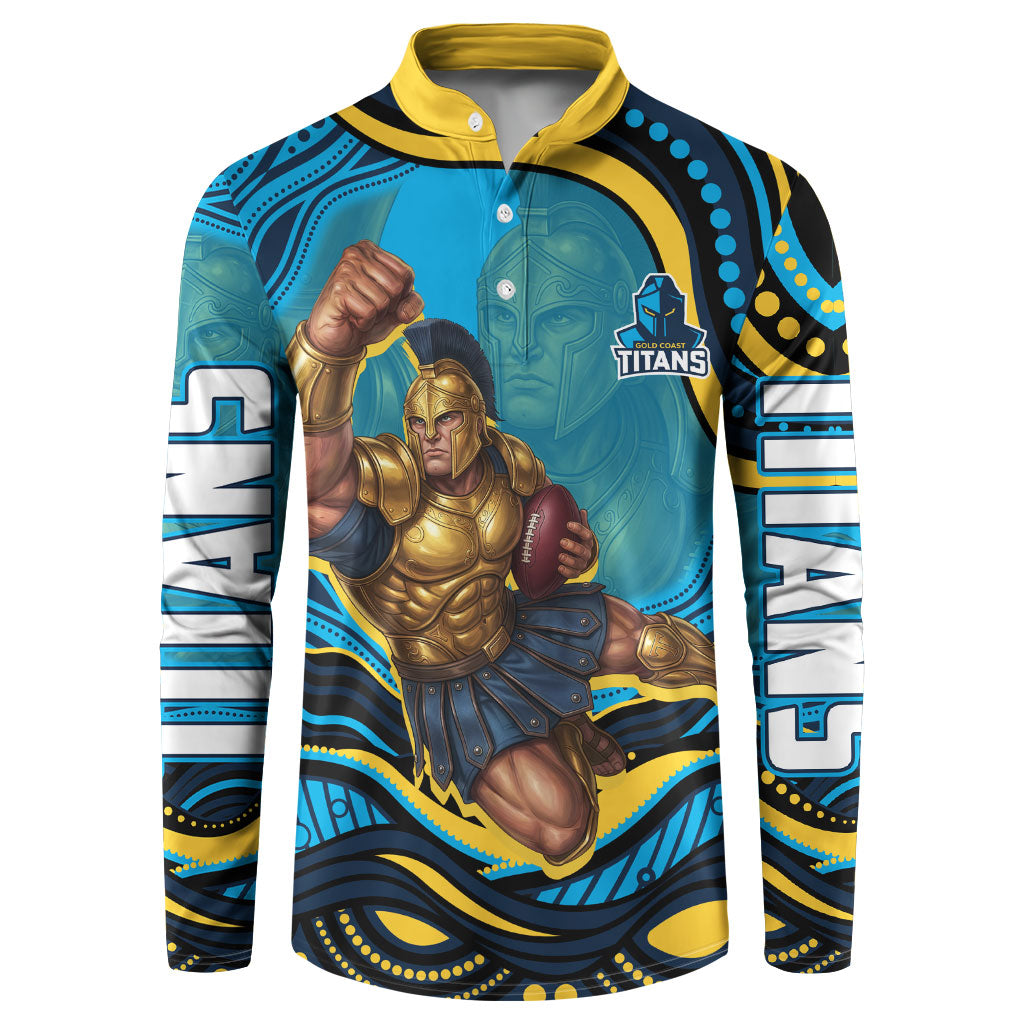 Personalized North Queensland Cowboys Button Sweatshirt Aboriginal Dot Art - Dreamtime Rugby Mascot