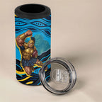 Personalized North Queensland Cowboys 4 in 1 Can Cooler Tumbler Aboriginal Dot Art - Dreamtime Rugby Mascot