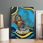 Personalized North Queensland Cowboys Canvas Wall Art Aboriginal Dot Art - Dreamtime Rugby Mascot
