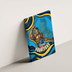 Personalized North Queensland Cowboys Canvas Wall Art Aboriginal Dot Art - Dreamtime Rugby Mascot