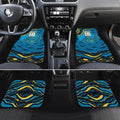 Personalized North Queensland Cowboys Car Mats Aboriginal Dot Art - Dreamtime Rugby Mascot