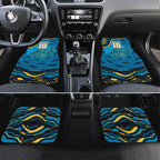 Personalized North Queensland Cowboys Car Mats Aboriginal Dot Art - Dreamtime Rugby Mascot