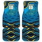 Personalized North Queensland Cowboys Car Mats Aboriginal Dot Art - Dreamtime Rugby Mascot