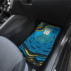 Personalized North Queensland Cowboys Car Mats Aboriginal Dot Art - Dreamtime Rugby Mascot