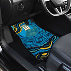 Personalized North Queensland Cowboys Car Mats Aboriginal Dot Art - Dreamtime Rugby Mascot
