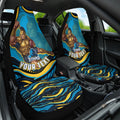 Personalized North Queensland Cowboys Car Seat Cover Aboriginal Dot Art - Dreamtime Rugby Mascot