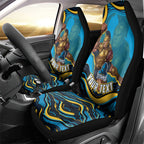 Personalized North Queensland Cowboys Car Seat Cover Aboriginal Dot Art - Dreamtime Rugby Mascot