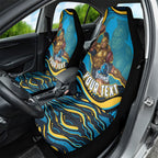 Personalized North Queensland Cowboys Car Seat Cover Aboriginal Dot Art - Dreamtime Rugby Mascot