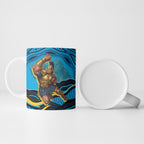 Personalized North Queensland Cowboys Ceramic Mug Aboriginal Dot Art - Dreamtime Rugby Mascot