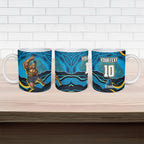 Personalized North Queensland Cowboys Ceramic Mug Aboriginal Dot Art - Dreamtime Rugby Mascot