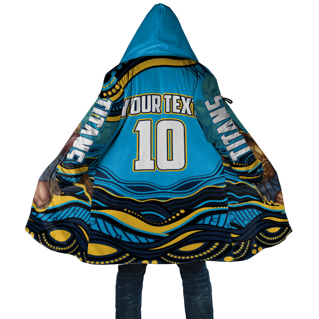 Personalized North Queensland Cowboys Cloak Aboriginal Dot Art - Dreamtime Rugby Mascot