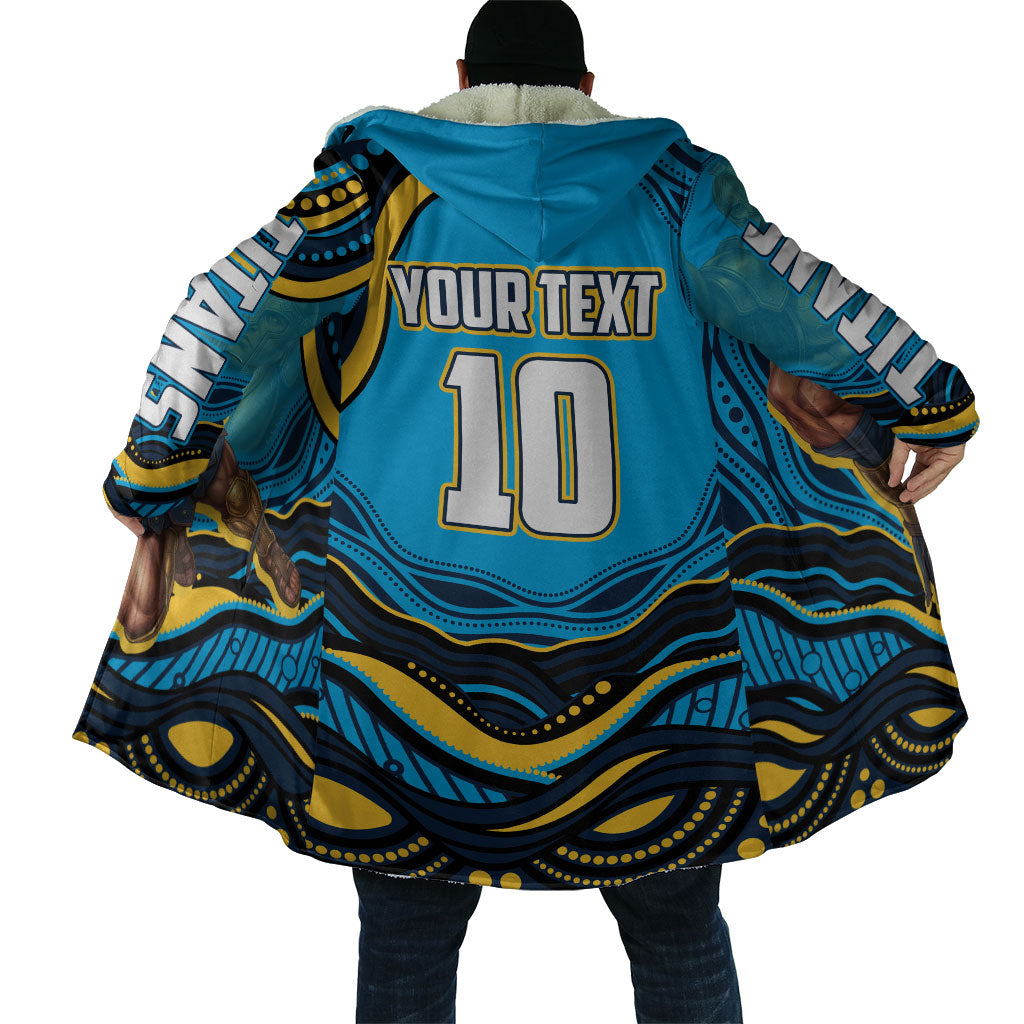 Personalized North Queensland Cowboys Cloak Aboriginal Dot Art - Dreamtime Rugby Mascot