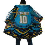 Personalized North Queensland Cowboys Cloak Aboriginal Dot Art - Dreamtime Rugby Mascot