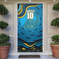 Personalized North Queensland Cowboys Door Cover Aboriginal Dot Art - Dreamtime Rugby Mascot