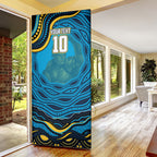 Personalized North Queensland Cowboys Door Cover Aboriginal Dot Art - Dreamtime Rugby Mascot