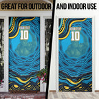 Personalized North Queensland Cowboys Door Cover Aboriginal Dot Art - Dreamtime Rugby Mascot