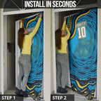 Personalized North Queensland Cowboys Door Cover Aboriginal Dot Art - Dreamtime Rugby Mascot