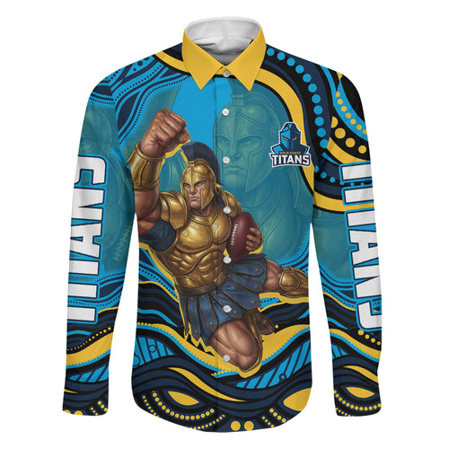 Personalized North Queensland Cowboys Family Matching Off Shoulder Short Dress and Hawaiian Shirt Aboriginal Dot Art - Dreamtime Rugby Mascot