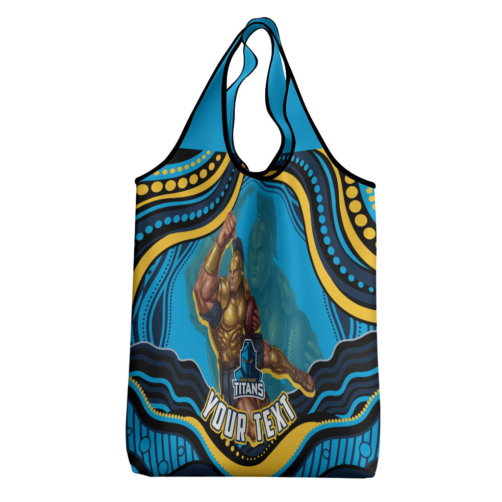 Personalized North Queensland Cowboys Grocery Bag Aboriginal Dot Art - Dreamtime Rugby Mascot