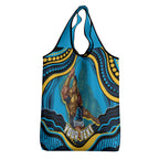 Personalized North Queensland Cowboys Grocery Bag Aboriginal Dot Art - Dreamtime Rugby Mascot