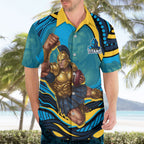 Personalized North Queensland Cowboys Hawaiian Shirt Aboriginal Dot Art - Dreamtime Rugby Mascot