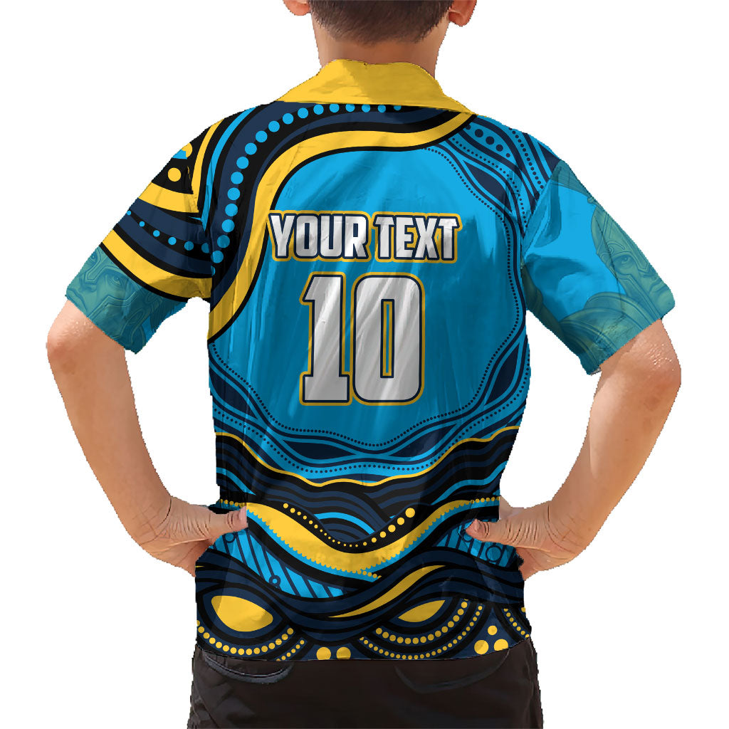 Personalized North Queensland Cowboys Hawaiian Shirt Aboriginal Dot Art - Dreamtime Rugby Mascot