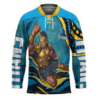 Personalized North Queensland Cowboys Hockey Jersey Aboriginal Dot Art - Dreamtime Rugby Mascot